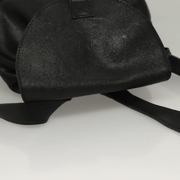 Gianni Versace Backpack Leather Black Gold Auth am8724