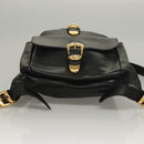 Gianni Versace Backpack Leather Black Gold Auth am8724-5
