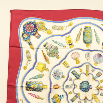 HERMES Carre 90 Scarf ""Pourvu qu'on oit l'ivresse"" Silk White Auth am8729 - 0