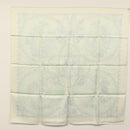HERMES Carre 90 Scarf ""Les chants du Henne"" Silk Peppermint Auth am8731-13