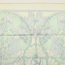HERMES Carre 90 Scarf ""Les chants du Henne"" Silk Peppermint Auth am8731-3