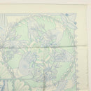 HERMES Carre 90 Scarf ""Les chants du Henne"" Silk Peppermint Auth am8731-4