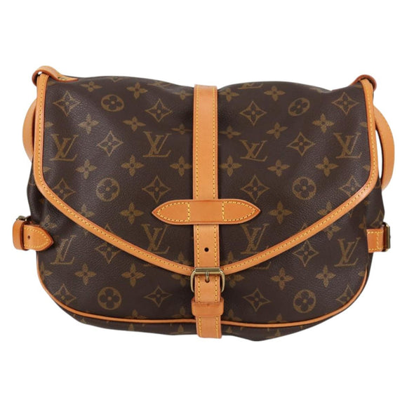 LOUIS VUITTON Monogram Saumur 30 Shoulder Bag M42256 LV Auth am8738V