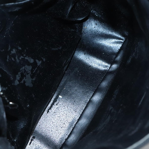 GUCCI Shoulder Bag Enamel Black 001 3754 1703 Auth am8759