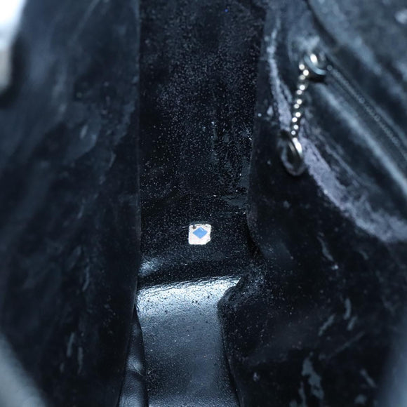 GUCCI Shoulder Bag Enamel Black 001 3754 1703 Auth am8759