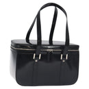 GUCCI Hand Bag Enamel Black Silver Auth am8761-1