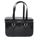 GUCCI Hand Bag Enamel Black Silver Auth am8761-13