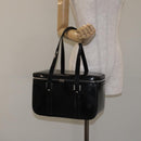 GUCCI Hand Bag Enamel Black Silver Auth am8761-21