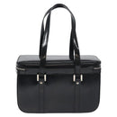 GUCCI Hand Bag Enamel Black Silver Auth am8761-2