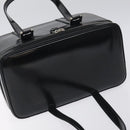 GUCCI Hand Bag Enamel Black Silver Auth am8761-6