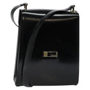GUCCI Shoulder Bag Enamel Black 001 2113 1745 Auth am8764-1