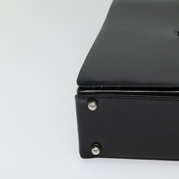 GUCCI Shoulder Bag Enamel Black 001 2113 1745 Auth am8764