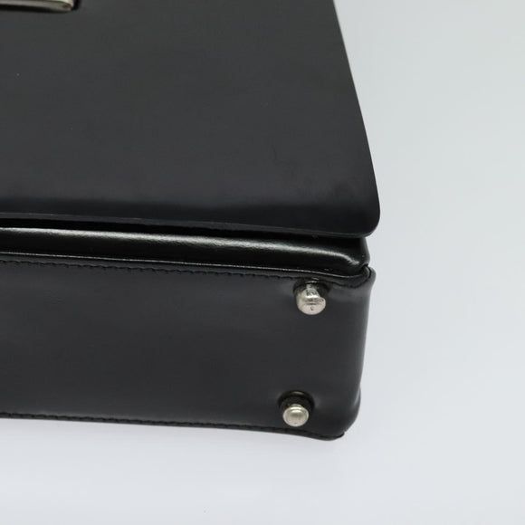 GUCCI Shoulder Bag Enamel Black 001 2113 1745 Auth am8764