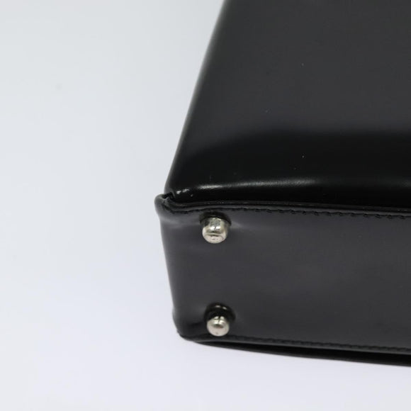 GUCCI Shoulder Bag Enamel Black 001 2113 1745 Auth am8764