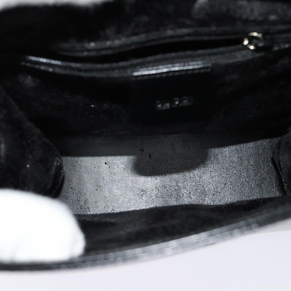 GUCCI Shoulder Bag Enamel Black 001 2113 1745 Auth am8764