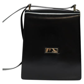 GUCCI Shoulder Bag Enamel Black 001 2113 1745 Auth am8764 - 0