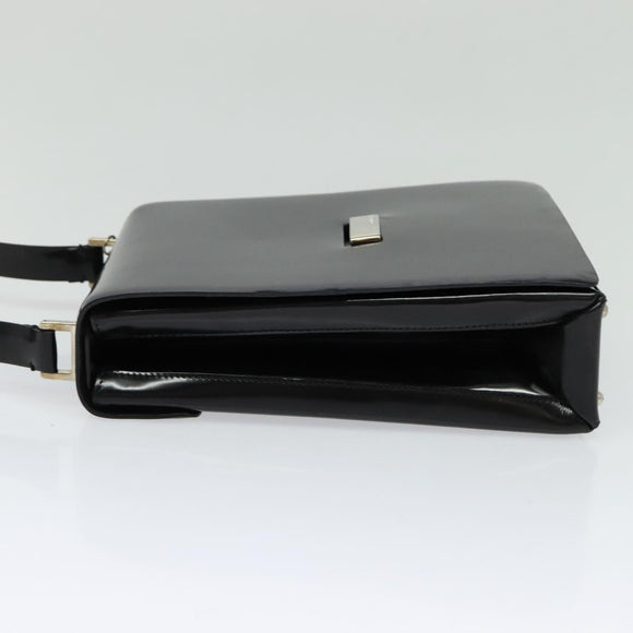 GUCCI Shoulder Bag Enamel Black 001 2113 1745 Auth am8764