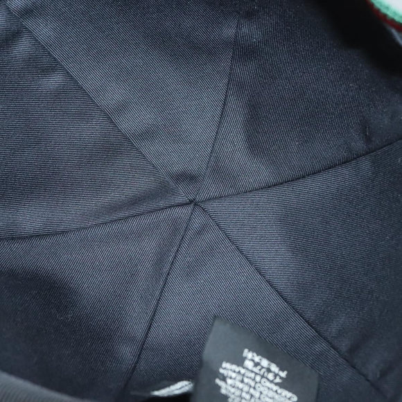 GUCCI Web Sherry Line Cap Canvas L Black Red Green Auth am8766