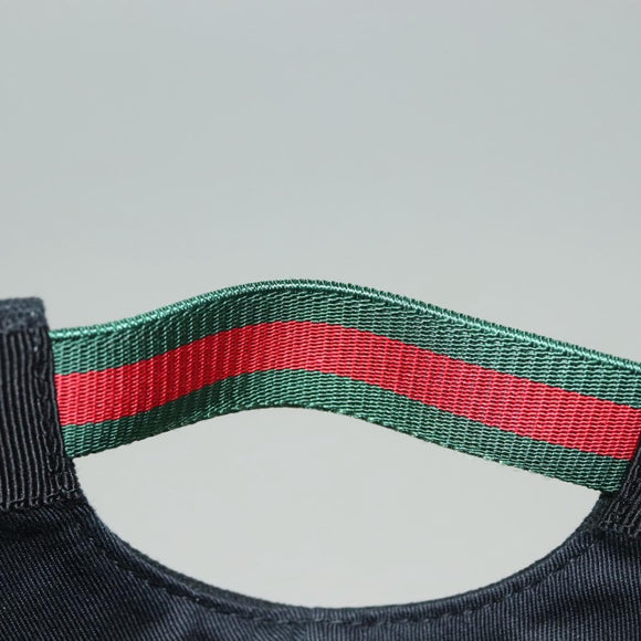 GUCCI Web Sherry Line Cap Canvas L Black Red Green Auth am8766