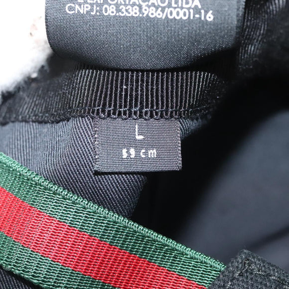 GUCCI Web Sherry Line Cap Canvas L Black Red Green Auth am8766