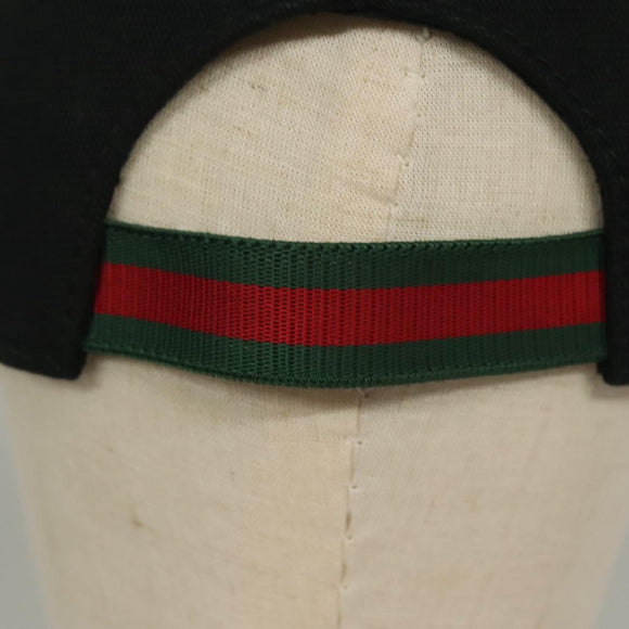 GUCCI Web Sherry Line Cap Canvas L Black Red Green Auth am8766