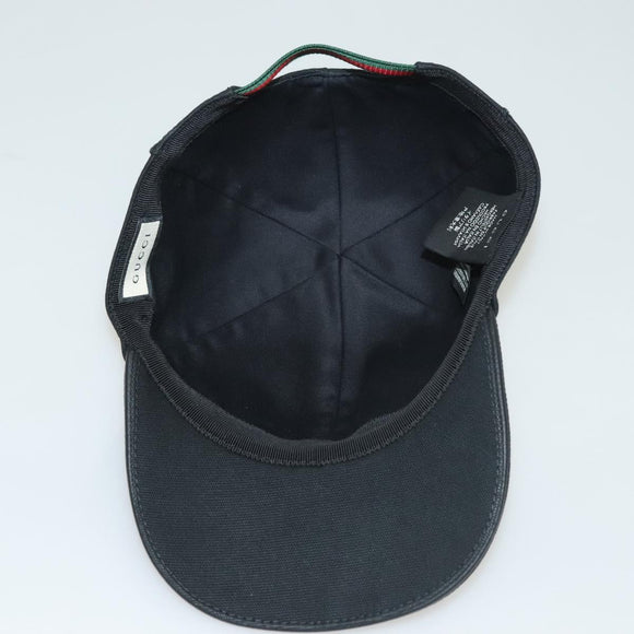 GUCCI Web Sherry Line Cap Canvas L Black Red Green Auth am8766