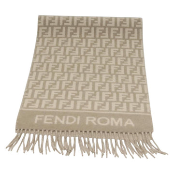 FENDI Zucca Canvas Scarf Wool Beige Auth am8770 - 0