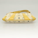 MCM Logogram Vicetos Shoulder Bag PVC Leather Yellow White Auth am8776-11