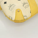 MCM Logogram Vicetos Shoulder Bag PVC Leather Yellow White Auth am8776-12