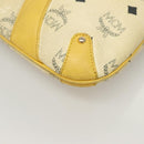 MCM Logogram Vicetos Shoulder Bag PVC Leather Yellow White Auth am8776-13