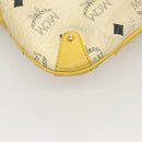 MCM Logogram Vicetos Shoulder Bag PVC Leather Yellow White Auth am8776-14