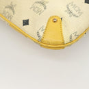 MCM Logogram Vicetos Shoulder Bag PVC Leather Yellow White Auth am8776-15