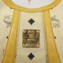 MCM Logogram Vicetos Shoulder Bag PVC Leather Yellow White Auth am8776-16