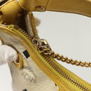 MCM Logogram Vicetos Shoulder Bag PVC Leather Yellow White Auth am8776-17