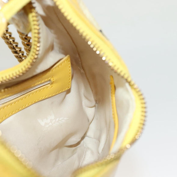 MCM Logogram Vicetos Shoulder Bag PVC Leather Yellow White Auth am8776