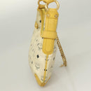 MCM Logogram Vicetos Shoulder Bag PVC Leather Yellow White Auth am8776-5