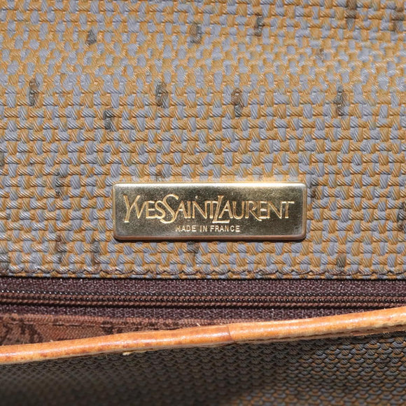 SAINT LAURENT Shoulder Bag PVC Brown Gold Auth am8777