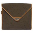 SAINT LAURENT Shoulder Bag PVC Brown Gold Auth am8777-13