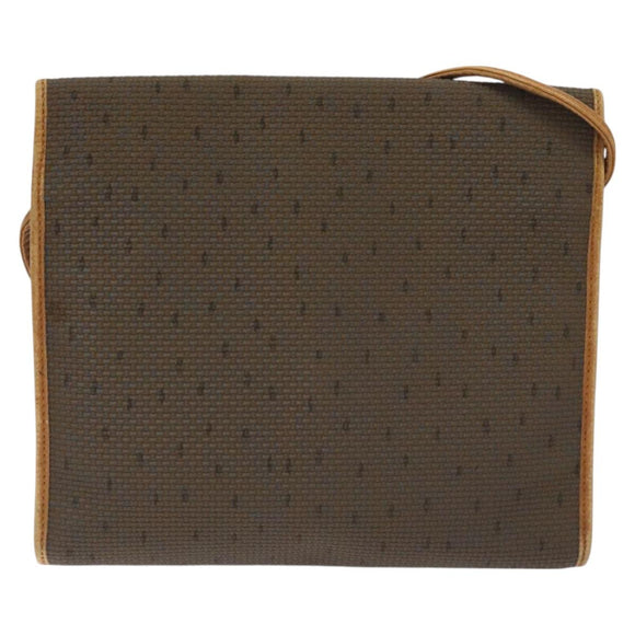 SAINT LAURENT Shoulder Bag PVC Brown Gold Auth am8777