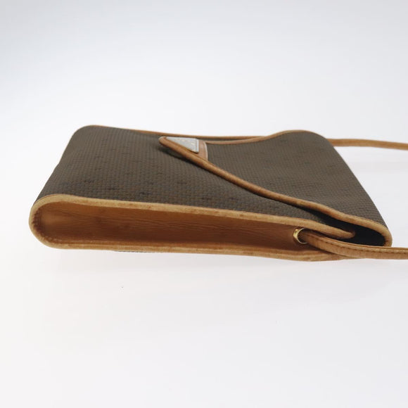 SAINT LAURENT Shoulder Bag PVC Brown Gold Auth am8777