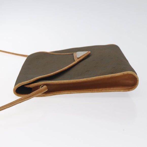 SAINT LAURENT Shoulder Bag PVC Brown Gold Auth am8777