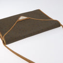 SAINT LAURENT Shoulder Bag PVC Brown Gold Auth am8777-6