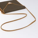 SAINT LAURENT Shoulder Bag PVC Brown Gold Auth am8777-7