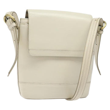 BURBERRY Shoulder Bag Leather White Auth am8778