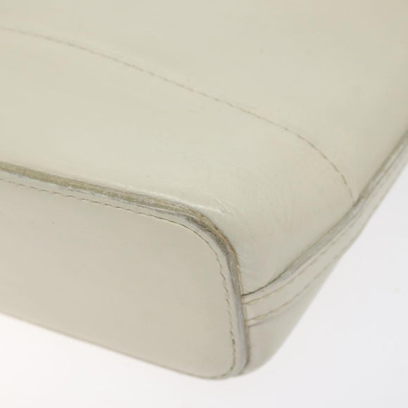 BURBERRY Shoulder Bag Leather White Auth am8778