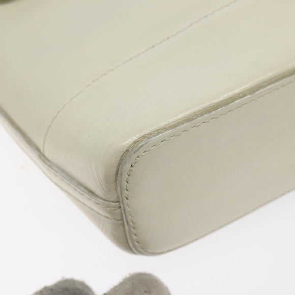 BURBERRY Shoulder Bag Leather White Auth am8778