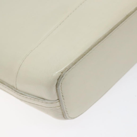 BURBERRY Shoulder Bag Leather White Auth am8778