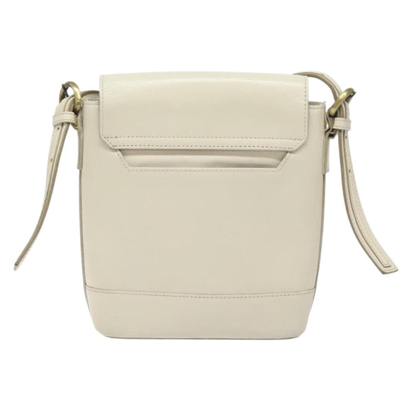 BURBERRY Shoulder Bag Leather White Auth am8778