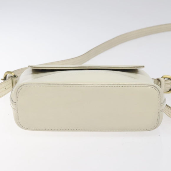 BURBERRY Shoulder Bag Leather White Auth am8778
