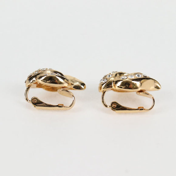 Christian Dior Earring Necklace metal 2Set Gold Auth am8783